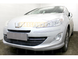 Защита радиатора Peugeot 408 2012- (3 части) black