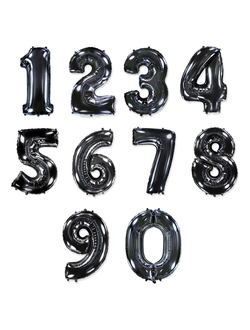 Цифра фольгированная Черный 102 см.