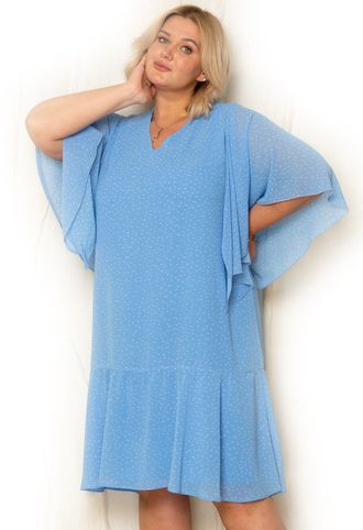 Элегантное женское летнее платье &quot;КАПРИЗ&quot; арт. 423007 (цвет голубой) Размеры 50-66