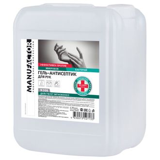 Антисептик-гель для рук спиртосодержащий (спирт 66%-70%) 10 л MANUFACTOR, дезинфицирующий, N30809
