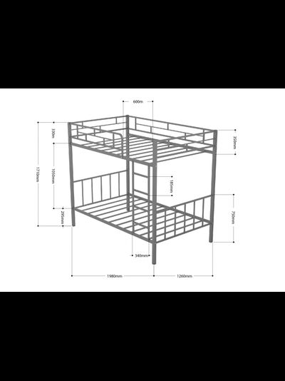 Двухъярусная кровать Валенсия 120 Черный