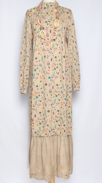 ПЛАТЬЕ БОХО хлопок "ПРОВАНС ВОЛАН" бежевое р.46-54