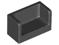 Panel 1 x 2 x 1 with Rounded Corners and 2 Sides, Black (23969 / 6174845 / 6248496)