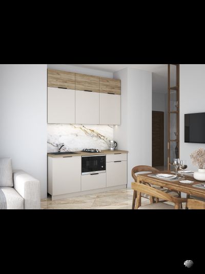 Бохо кухня 1,8 м Дуб Крафт Серый/Кашемир