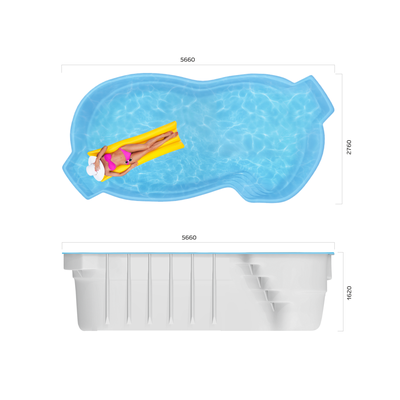 Композитный бассейн 5,66 х 2,76 х 1,62 "Мартиника" Franmer