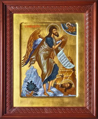 Иоанн Пророк, Предтеча и Креститель Господень, святой мученик. Рукописная икона в киоте.