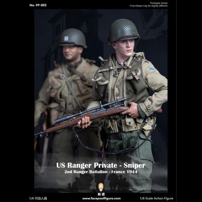 Рядовой Дэниэл Джексон (Спасти рядового Райана) - Коллекционная ФИГУРКА 1/6 scale US Ranger private sniper 2nd Ranger Battalion  france  1944 (FP003A) - Facepoolfigure