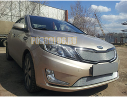 Защита радиатора KIA RIO 2011-2014 (Премиум) chrome верх