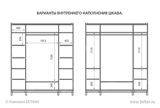 Шкаф для одежды 4-х дв. "Stella" (с ящиками), Belfan