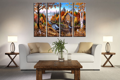 Модульная картина "Домик в глуши"