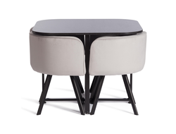 Обеденный комплект QUADRON Светло-серый/черный