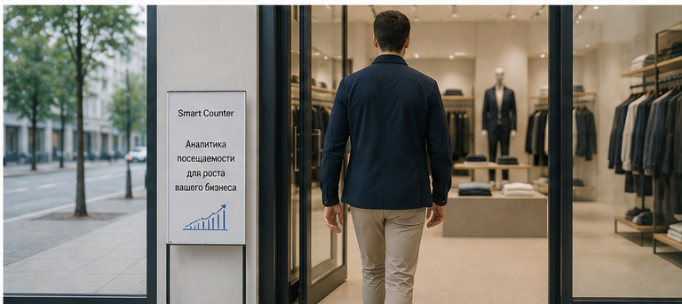 Современный магазин со счётчиком покупателей Smart Counter