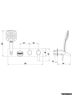 Смеситель для ванны и душа встраиваемый Lemark ATLANTISS LM3224C