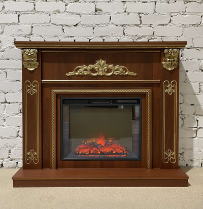 Угловой электрический камин Византия CRG патина с очагом Sparta 25.5 LED