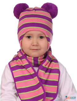 Шапка  м17/8п17, цвет сиреневый,розовый р. 44-46