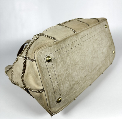 Женская сумка из натуральной винтажной кожи Vera Pelle цвет светло-бежевый арт.025890