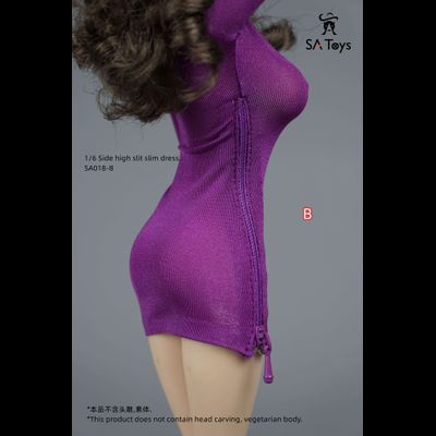 Женское узкое платье мини (лиловое) - 1/6 - Side zip tight skirt (SA018B) - SA Toys