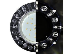 Светильник встраиваемый Ecola GX53 H4 LD5361 Стекло Круг квадр. стразы подсветка 4K Хром-черный 52x120 SX53RNEFB