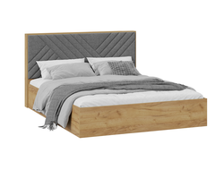 Спальня ХИЛТОН - Кровать Универсальная Тип 1 Дуб Крафт золотой/Велюр серый