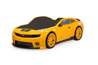 Кровать-машинка объемная (3d) EVO "Camaro" желтый