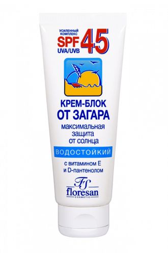 Floresan Защита от солнца Крем -Блок от загара д/лица SPF 45 Водостойкий, 60мл