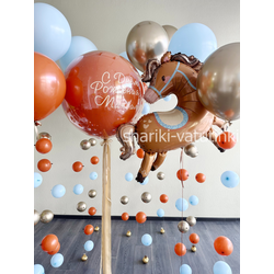 Шары цепочки с пузырями (8 шт) , "Маленькая радость с пони"
