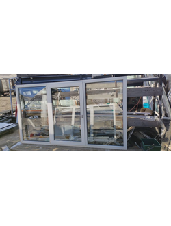 ОКНО БУ ШИРИНА 2440 ВЫСОТА 1370 ПРОФИЛЬ 60мм 24 СП (ОДНОКАМЕРНЫЙ)