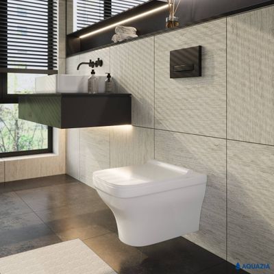 Кнопка AQUAZIA для инсталляции ATOM Line (Soft Touch черная)