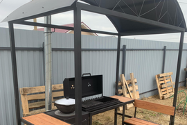 Беседка с мангалом и печью 2100х1250мм.