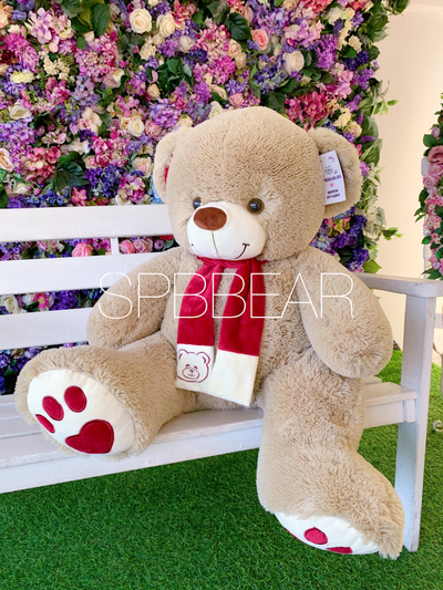 Плюшевый медведь 110 см кремовый Кевин