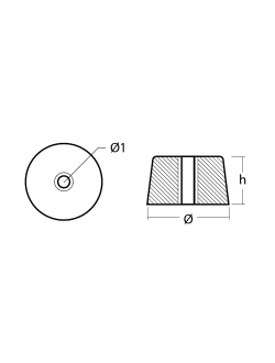 Цинковый анод Tecnoseal 02518 Ø68x40мм цилиндрический для двигателей Arneson