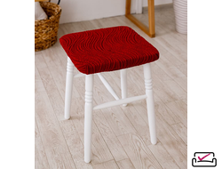 Чехол на табурет Жаккард Волна  Бордовый (2 ШТУКИ). Россия