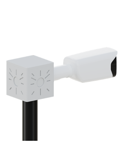 Комплект 4: BOXFORCAM Коробка на выносе от потолка 50 и 50 см. для монтажа видеокамер и элементов безопасности. (коробка чёрная/белая)