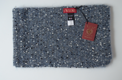 Вязаный шерстяной шарф джинсового цвета Визио Италия