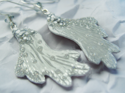 "Крылышки Облачной Феи", серьги в стиле фэнтези