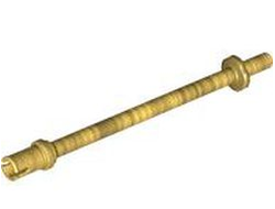 Bar   8L with Stop Rings and Pin Technic, Figure Accessory Ski Pole - Flat End, Pearl Gold (2714b / 6473944)