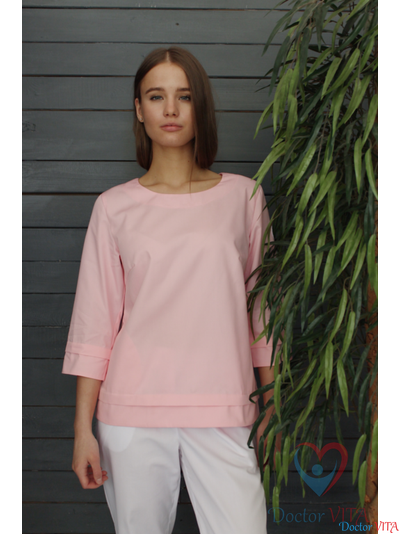 Блуза «Лодочка», розовая