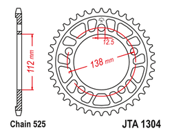 Звезда ведомая алюминиевая JT JTA1304.43 (JTA1304-43) (A1304-43) для Honda Road