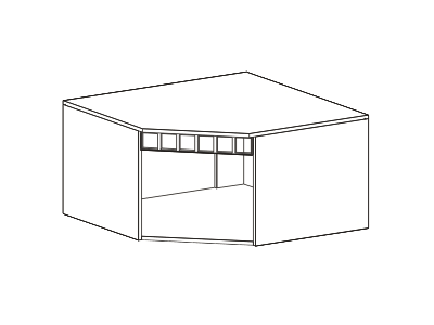 Антресоль угловая &quot;Прованс&quot; спальня 910х910х480 Бодега белая / Патина премиум