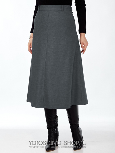 Женская юбка А-силуэта в темно-сером цвете