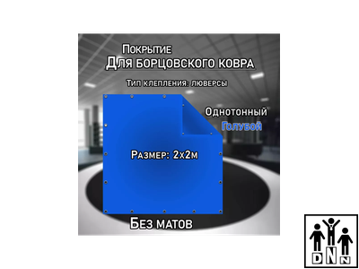 Покрытие для борцовского ковра (ЧЕХОЛ) 2х2м голубой DNN