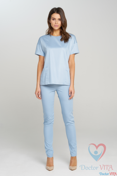 БЛУЗА МЕДИЦИНСКАЯ DR.SUPER "Sky" голубая