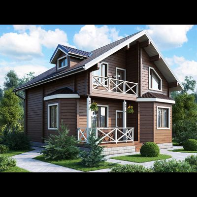 &quot;Семейный Очаг&quot;: Просторный Дом из Клееного Бруса с Сауной 145 м²