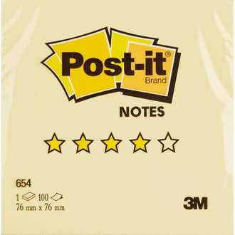 Стикеры Post-it Original 76x76 мм пастельные желтые (1 блок, 100 листов)