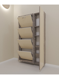 Обувница Айрон-4 Дуэт (стекло капучино)