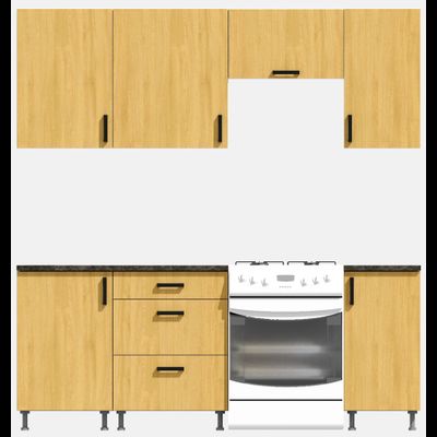Кухня Эконом 1,5 метра (1100х400) Цвет: Дуб Сонома/Дуб Сонома
