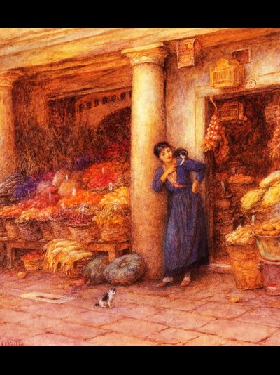 Купить картину обогреватель, репродукция Аллингем Венецианский фруктовый ларек