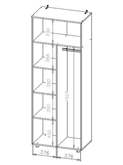 Байкал Шкаф двухстворчатый комбинированный SAFE Дуб Золотой/Графит