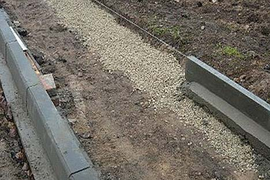 Установка камня бордюрного, пог.м.