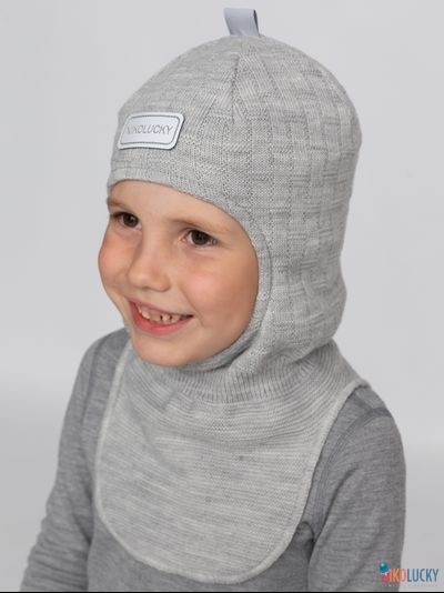 Шапка-шлем 20201-02 х/б подклад, св.серый 48-50